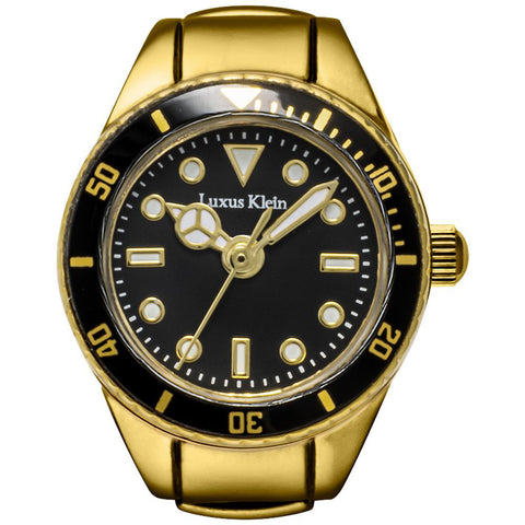 Other Overseas Manufacturers SB007YGBK Elegant Ring Watch Stylish Gold Black Design 1-Year Warranty Water Resistant