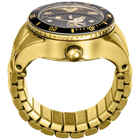 Other Overseas Manufacturers SB007YGBK Elegant Ring Watch Stylish Gold Black Design 1-Year Warranty Water Resistant