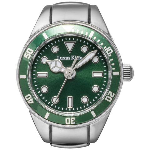Other Overseas Manufacturers SB008SSGRN Stylish Ring Watch Silver Green 1-Year Warranty Durable Design Water-Resistant