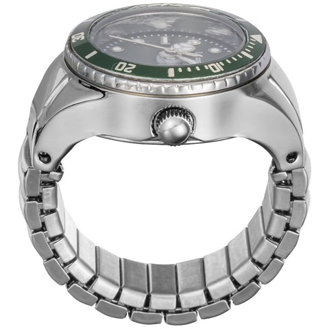 Other Overseas Manufacturers SB008SSGRN Stylish Ring Watch Silver Green 1-Year Warranty Durable Design Water-Resistant