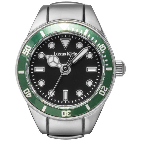 Other Overseas Manufacturers SB009GRNBK Stylish Ring Watch 1-Year Warranty Green Bezel Water-Resistant Durable Design