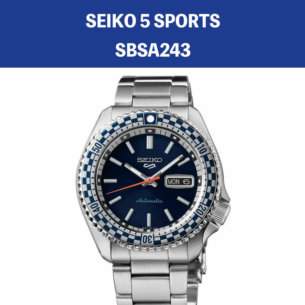 IPPO JAPAN WATCH SBSA243 WATCH - SEIKO 5 sport SRPK65K1 Mechanical Stainless 10ATM Special Edition watch 2024.02 release