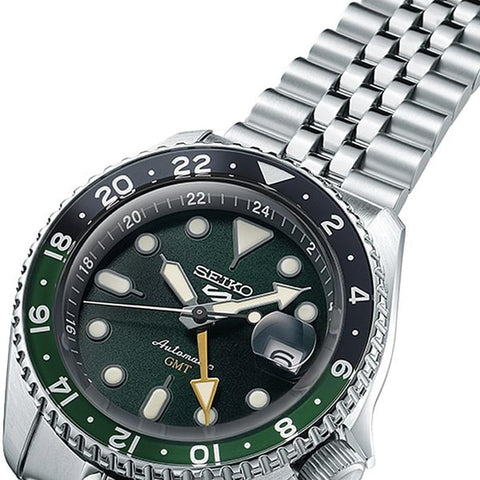 Seiko 5 Sports Automatic Mechanical GMT Metal Strap Men's Watch SBSC019/SSK035