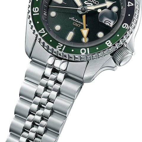 Seiko 5 Sports Automatic Mechanical GMT Metal Strap Men's Watch SBSC019/SSK035