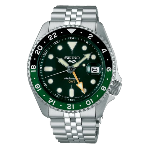 Seiko 5 Sports Automatic Mechanical GMT Metal Strap Men's Watch SBSC019/SSK035