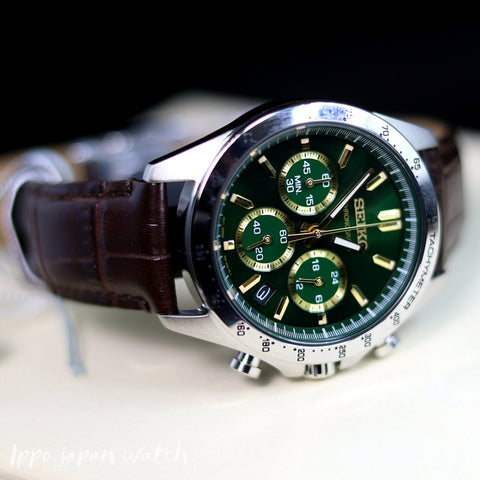 Seiko SPIRIT SBTR017 Green Dial Chronograph Stainless Steel Men's Quartz Watch