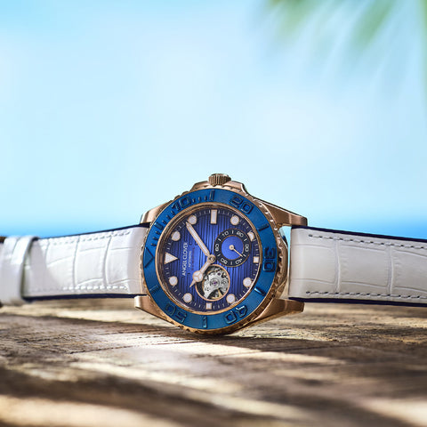 Angel Clover SCA44PBU-WH Watch - Sea Cruise Automatic 1-Year Warranty Blue Water Resistant Stylish Design (Image 8)