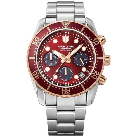 SCC42SPRE Sea Cruise Solar Chrono 1 Year Warranty Red Eco-Friendly Solar Power Chronograph Stylish Design Water