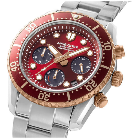 SCC42SPRE Sea Cruise Solar Chrono 1 Year Warranty Red Eco-Friendly Solar Power Chronograph Stylish Design Water