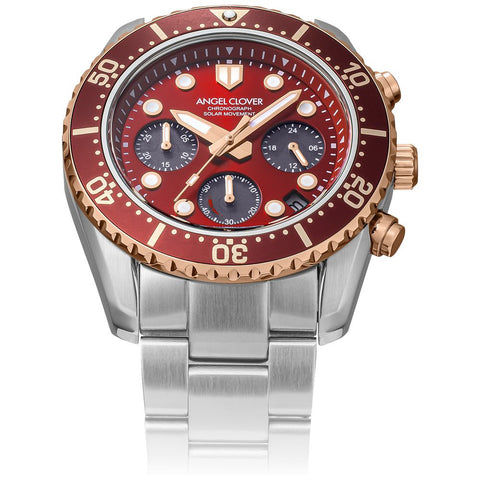 SCC42SPRE Sea Cruise Solar Chrono 1 Year Warranty Red Eco-Friendly Solar Power Chronograph Stylish Design Water