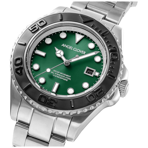 SCS42BSGR Sea Cruise Solar Watch - Eco-Friendly Solar Power Water Resistant Stylish Green Design 1 Year Warranty