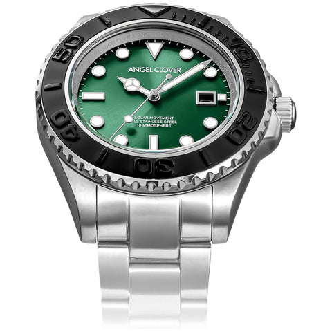SCS42BSGR Sea Cruise Solar Watch - Eco-Friendly Solar Power Water Resistant Stylish Green Design 1 Year Warranty