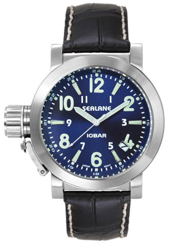 Sun Flame SE43-LBL Watch - 10 ATM Water Resistant Leather Strap Blue Elegant Design Durable Build