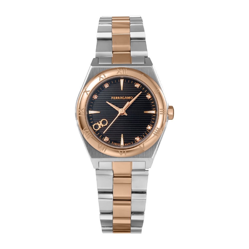 SALVATORE FERRAGAMO SFKY00423 Watch - Luxurious Black Leather with 2 Year Warranty Stylish Design for Everyday Elegance