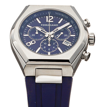 FERRAGAMO SFUV00122 Watch - Tonneau Gent 2-Year Warranty Blue Leather Strap Elegant Design Water Resistant (Image 3)