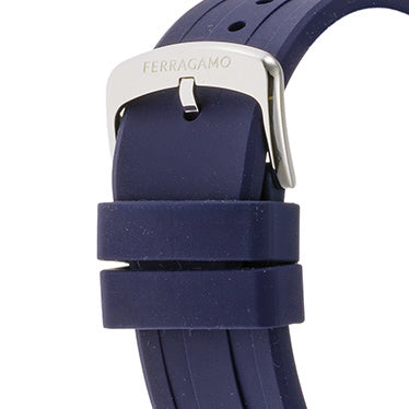 FERRAGAMO SFUV00122 Watch - Tonneau Gent 2-Year Warranty Blue Leather Strap Elegant Design Water Resistant (Image 6)