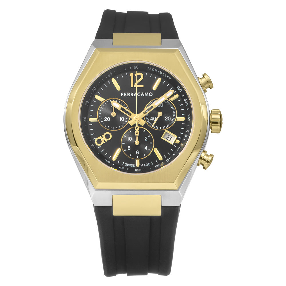 FERRAGAMO SFUV00322 Watch - Tonneau Gent 2-Year Warranty Yellow Gold Elegant Design Swiss Movement