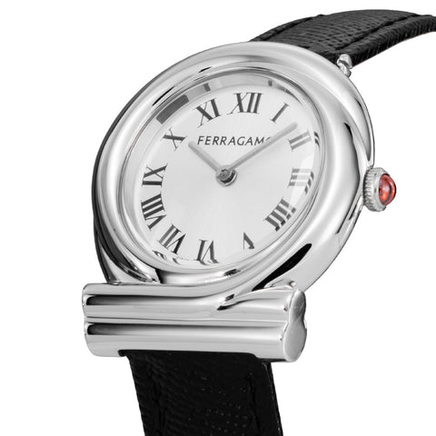 SFVB00124 Gancini Twisted Silver Watch 2-Year Warranty Elegant Design Swiss Movement Water Resistant