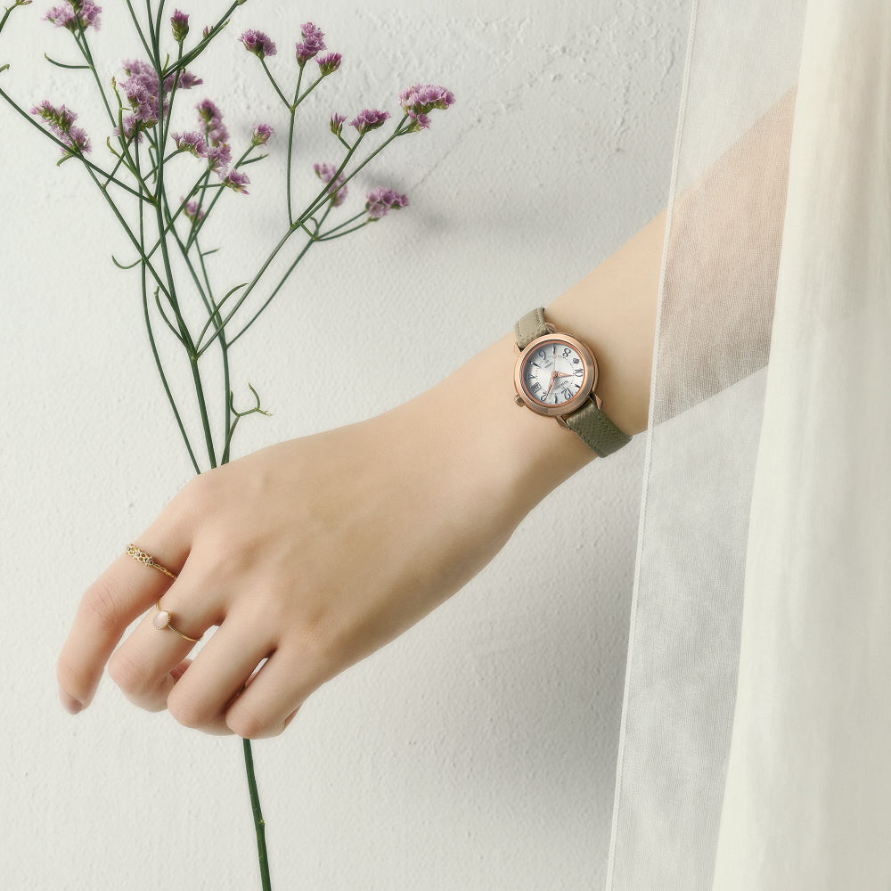 CASIO SHW-5300CGL-7AJF Watch - Solar Powered Radio Controlled Pink Gold and Taupe Elegant Design Women's Watch (Image 2)