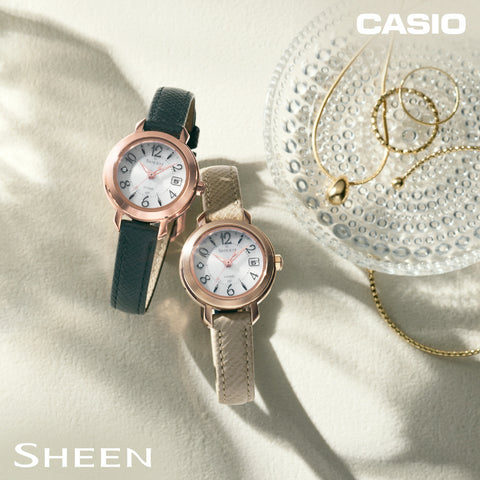CASIO SHW-5300CGL-7AJF Watch - Solar Powered Radio Controlled Pink Gold and Taupe Elegant Design Women's Watch (Image 4)