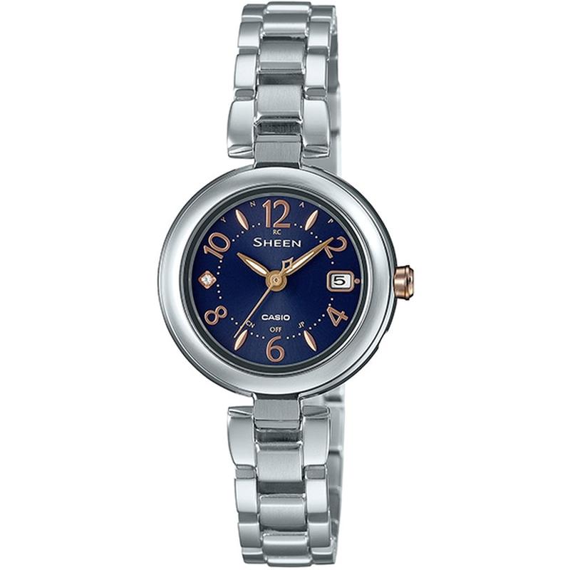 CASIO SHW-7100TD-2AJF Watch - SHEEN Women's Titanium Radio Controlled Watch, 10 Bar Water Resistant with Metal Band
