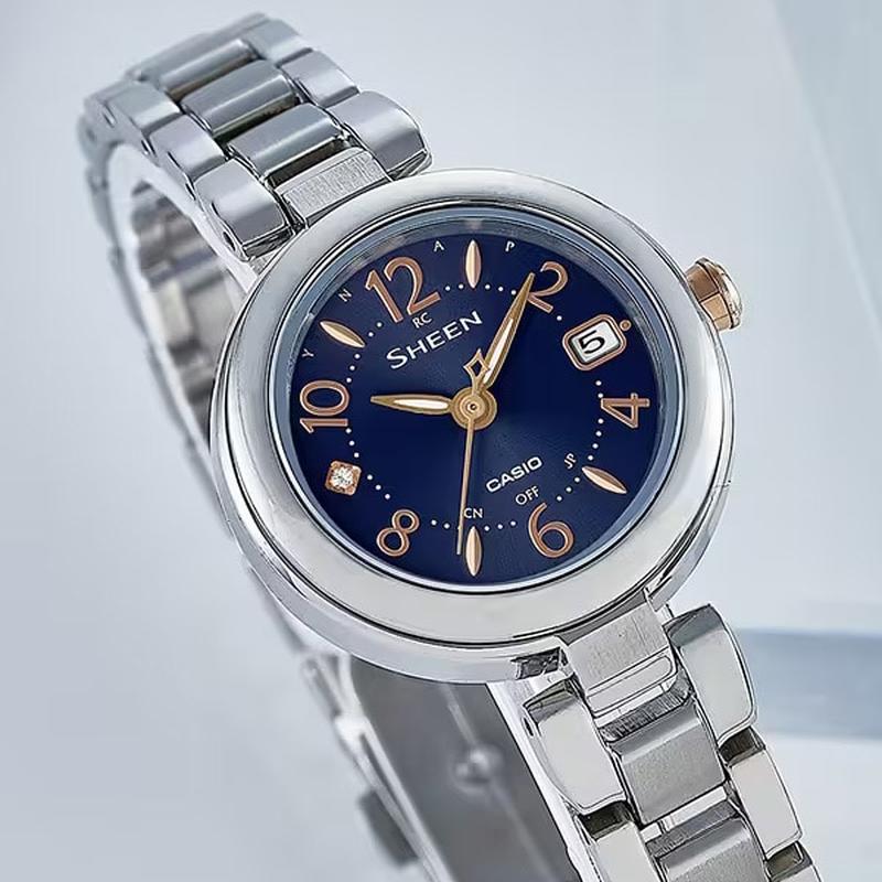 CASIO SHW-7100TD-2AJF Watch - SHEEN Women's Titanium Radio Controlled Watch, 10 Bar Water Resistant with Metal Band (Image 2)