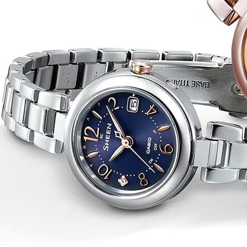 CASIO SHW-7100TD-2AJF Watch - SHEEN Women's Titanium Radio Controlled Watch, 10 Bar Water Resistant with Metal Band (Image 3)