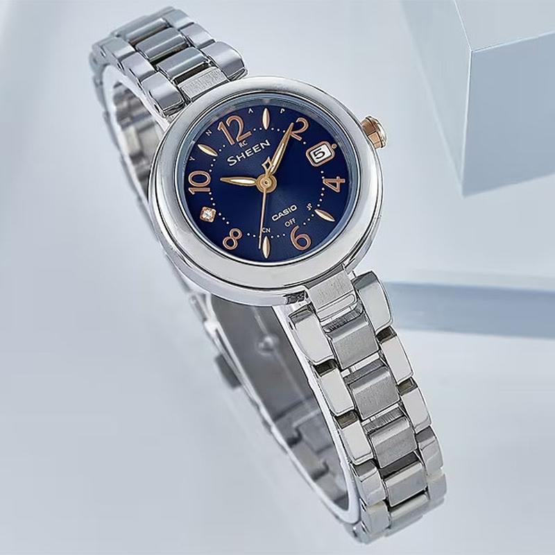 CASIO SHW-7100TD-2AJF Watch - SHEEN Women's Titanium Radio Controlled Watch, 10 Bar Water Resistant with Metal Band (Image 4)
