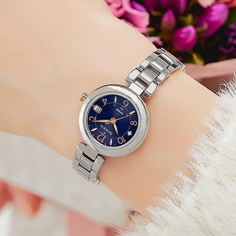 CASIO SHW-7100TD-2AJF Watch - SHEEN Women's Titanium Radio Controlled Watch, 10 Bar Water Resistant with Metal Band (Image 5)