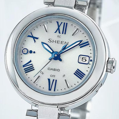 CASIO SHW-7100TD-7AJF Watch - Women's SHEEN Radio Controlled Model 10 Bar Water Resistant Small Titanium Band Watch (Image 3)