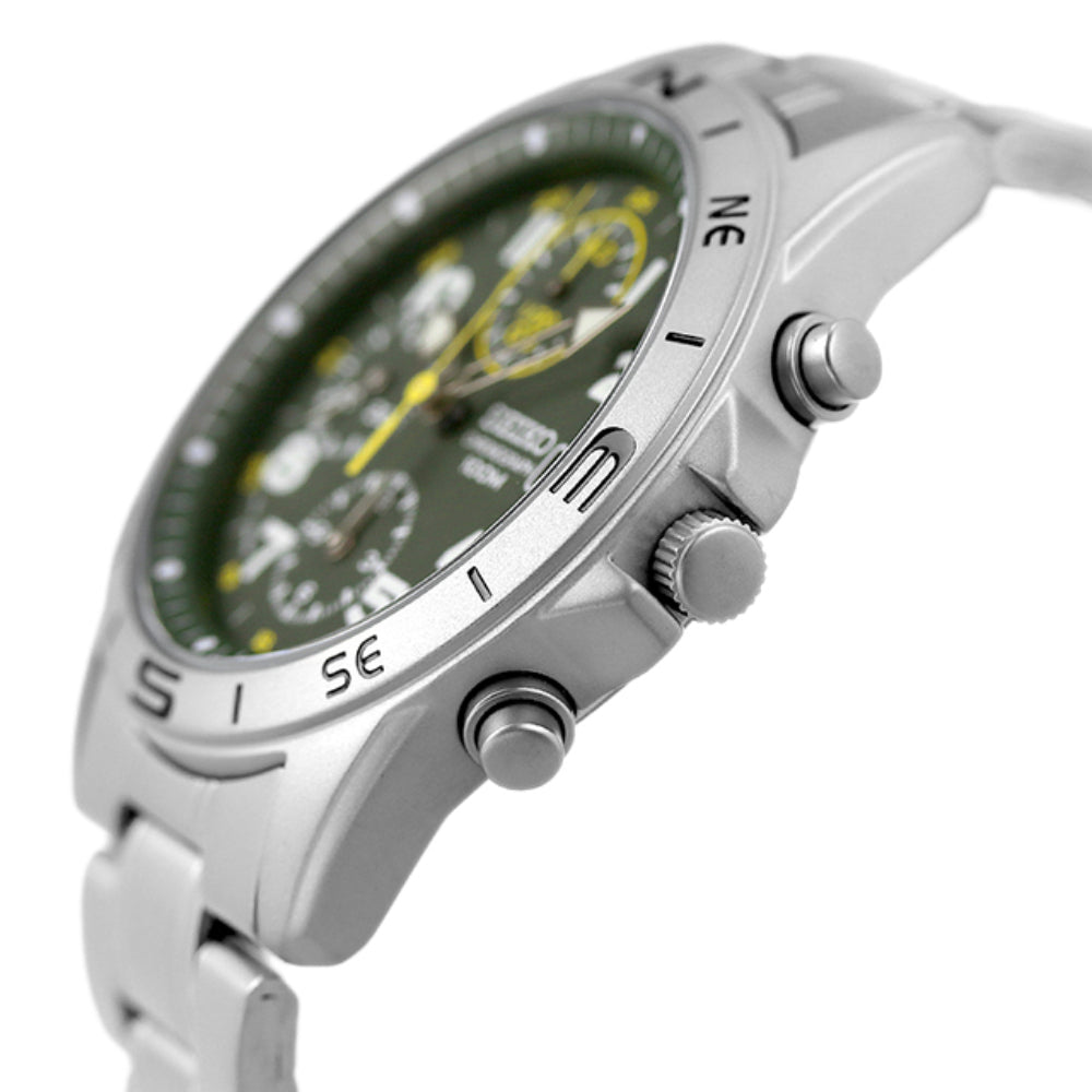SEIKO CHRONOGRAPH 7T92-0DX0 SND377P1 Green Qz 100M From JAPAN X957