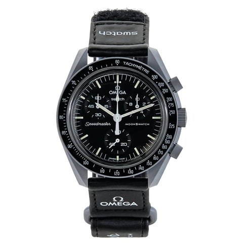 SWATCH SO33M100 Mission to the Moon Black Swiss Quartz Water Resistant Lightweight Design Stylish Unisex Watch