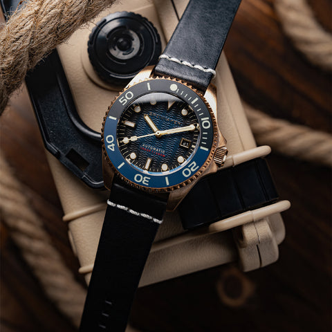 SPINNAKER SP 5060 0A Tesei Bronze Watch with 2 Year Warranty, Stunning Blue Dial, Durable Build, and Timeless Style