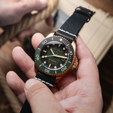 SPINNAKER SP-5060-0B Teasei Bronze 2-Year Warranty Green Automatic Watch Water-Resistant Stylish Design