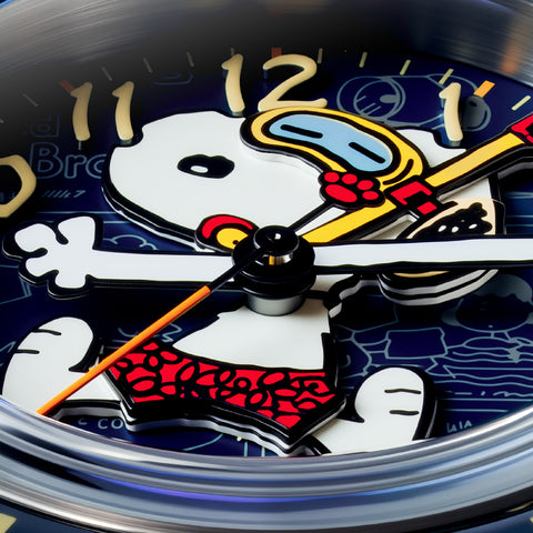 Other Overseas Manufacturers SP-5186-02 Fleuss Automatic Peanuts Snoopy Snorkeling Limited Edition 2-Year Warranty Navy