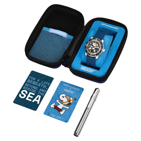 Other Overseas Manufacturers SP-5186-02 Fleuss Automatic Peanuts Snoopy Snorkeling Limited Edition 2-Year Warranty Navy