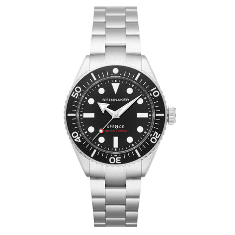 IPPO JAPAN WATCH SP509711N Watch - Spence 300 2-Year Warranty Black Stainless Steel Water Resistant Quartz Movement