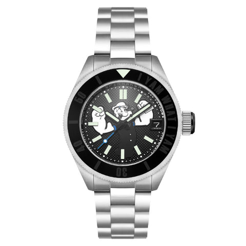 SP517311 Piccard Automatic Popeye Limited Edition 2-Year Warranty Black Stainless Steel Water Resistant