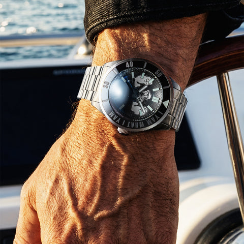 SP517311 Piccard Automatic Popeye Limited Edition 2-Year Warranty Black Stainless Steel Water Resistant