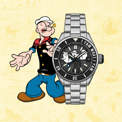 SP517311 Piccard Automatic Popeye Limited Edition 2-Year Warranty Black Stainless Steel Water Resistant
