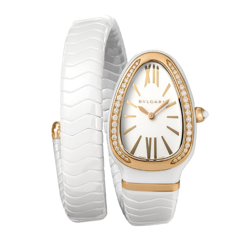 BVLGARI SPC35WGDWCGD1.1T Watch - Serpenti 2-Year Warranty White - Luxury Timepiece with Elegant Design [Parallel Import]
