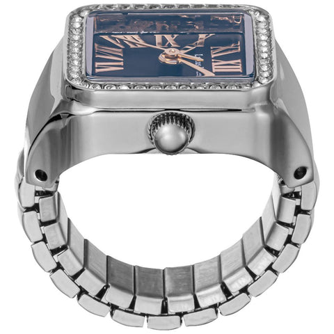 ST019SSBUBZ Stylish Ring Watch ST Series Elegant Blue Design with Gemstones 1-Year Warranty Authentic Model