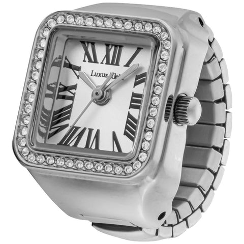 Other Overseas Manufacturers ST020SSWHBZ Elegant Ring Watch Silver with Stones 1-Year Warranty Stylish Design Water