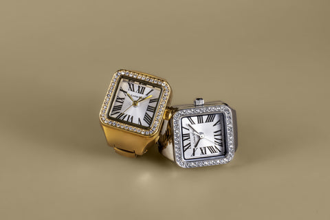 Other Overseas Manufacturers ST020SSWHBZ Elegant Ring Watch Silver with Stones 1-Year Warranty Stylish Design Water