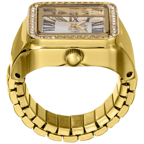 Other Overseas Manufacturers ST021YGGDBZ Elegant Ring Watch ST Series 1-Year Warranty Gold with Stones Stylish Design