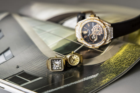 Other Overseas Manufacturers ST021YGGDBZ Elegant Ring Watch ST Series 1-Year Warranty Gold with Stones Stylish Design
