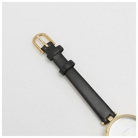 ST162 Stylish Black Watch - Japanese Quartz Movement - Water Resistant - Minimalist Design - Durable Leather Strap