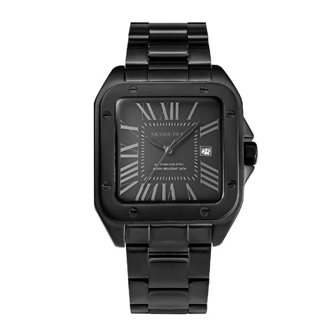ST300BK Premium Japanese Quartz Movement Water Resistant Stainless Steel Case Elegant Black Design 1-Year Warranty