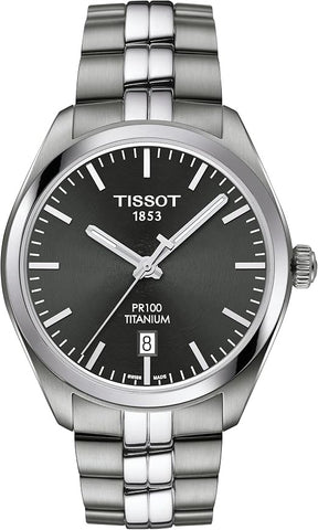 TISSOT T1014104406100 Titanium 40mm Quartz Stainless Steel Bracelet Water Resistant Elegant Design