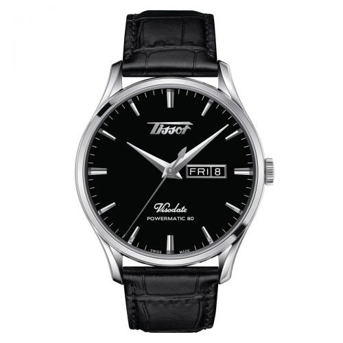 TISSOT T118.430.16.051.00 Watch - Visodate BK AT Men's Watch - Automatic Movement - Black Leather Strap - Water Resistant